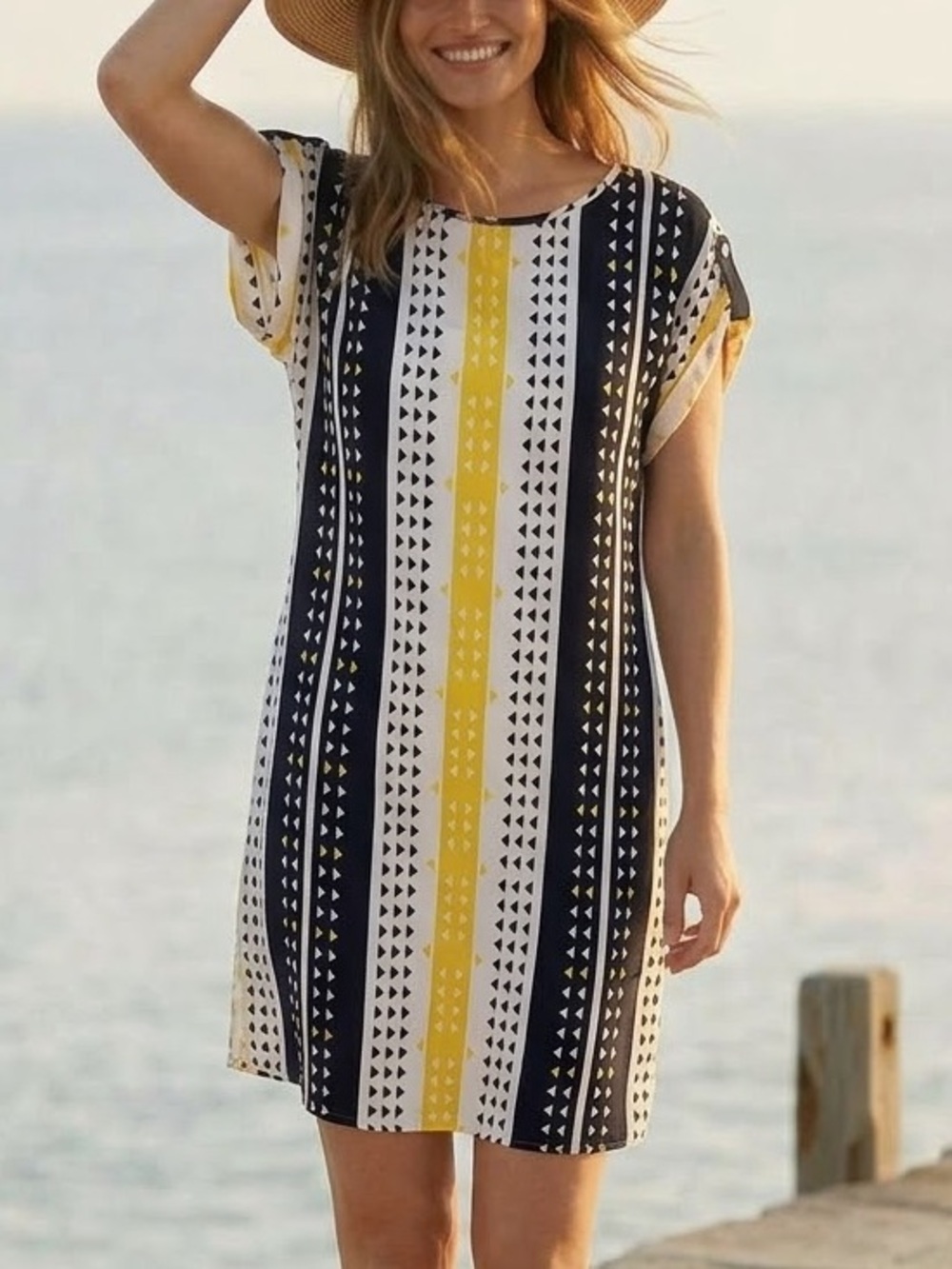 Nautica Vintage Blue and Yellow slip Dress